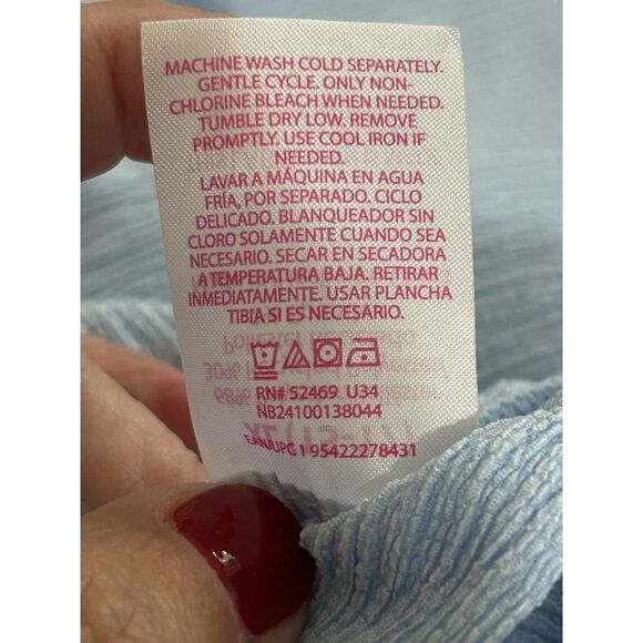 No Boundaries Textured Cami & Short Set 2 Piece Womens Size XL Freshwater Blue - Picture 13 of 14